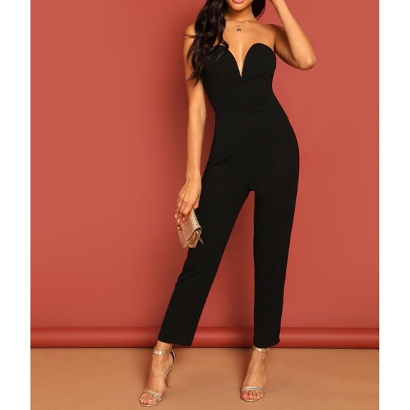 MBM Unlimited Dresses & Skirts - Black Sweetheart Wire Neckline Cocktail Jumpsuit